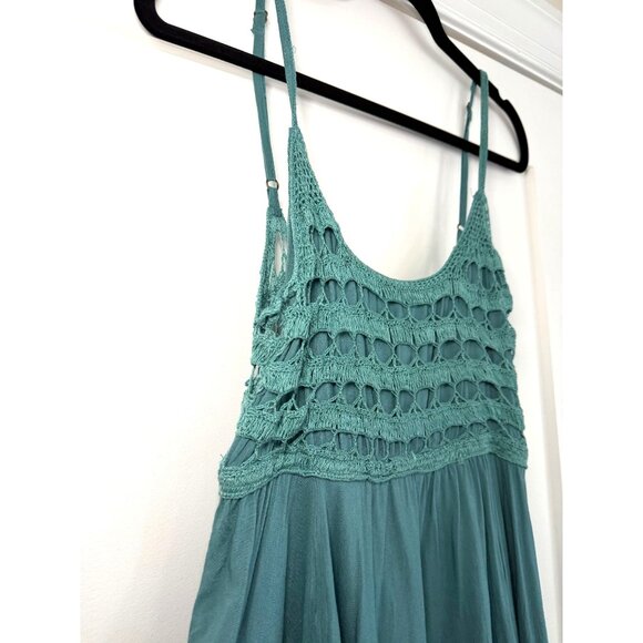 O’Neill Crochet Detail Mini Dress — Teal, Size L | Whimsycore / Coquette - Picture 9 of 9